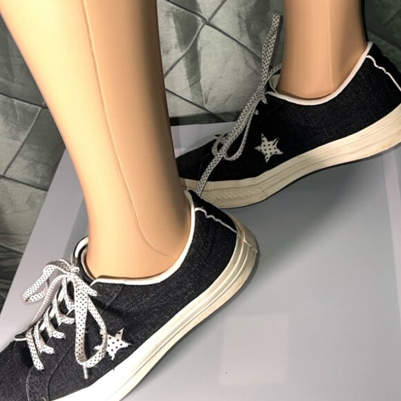 Converse Sneakers Black Polka Dot One Star Fashion Men Sz. 6 / Womens Sz 8‎ *GS9 - Picture 4 of 7